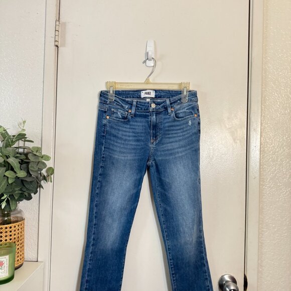 ☀️ PAIGE DENIM Jeans Spritz Distressed Size 27 Crop Ankle Length Medium Wash - Picture 3 of 11